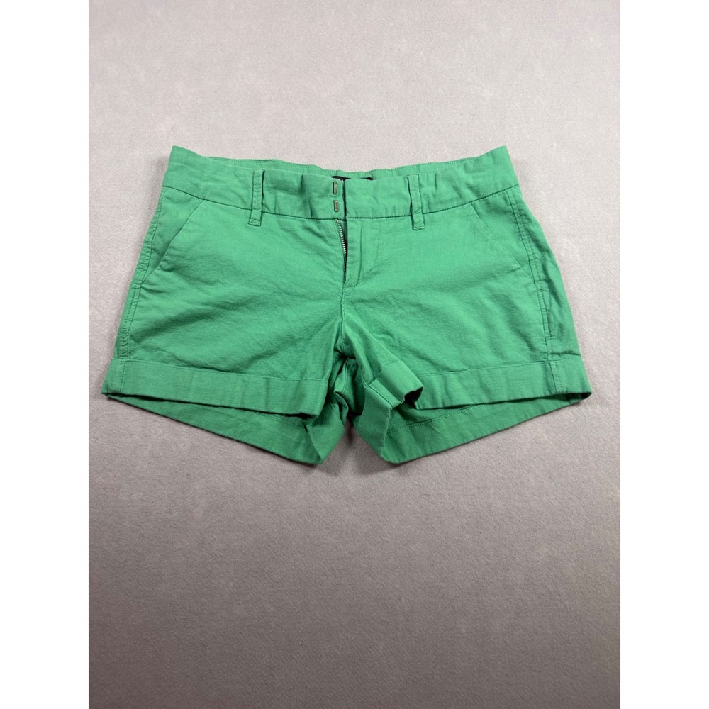 Dear John Womens Green Cuffed Chino Shorts Size 29 Casual Summer Stretch